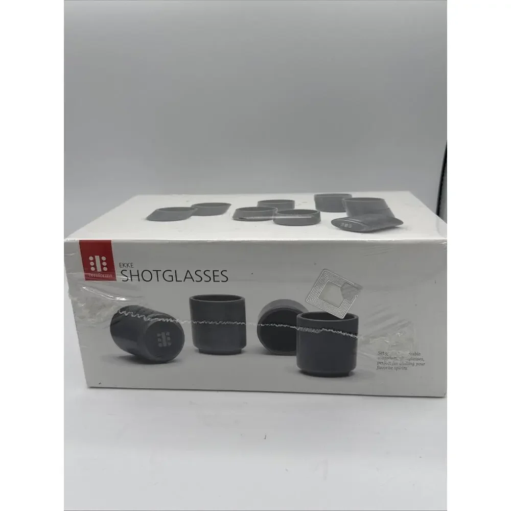 Teroforma Ekke Shot Glasses Box of 4 - 2 oz Soapstone Stackable Set NEW